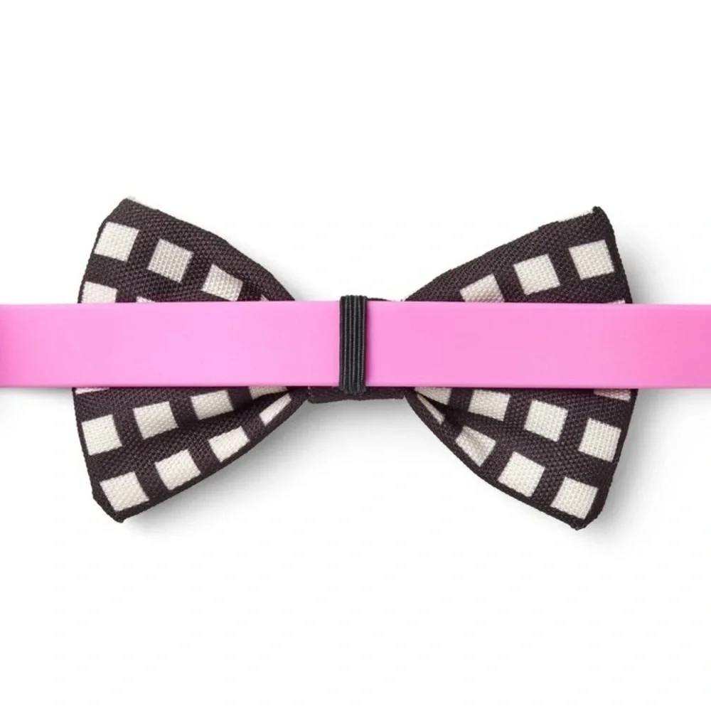 NWT Cat/Dog Bowtie Set - Squares/Blue Twill